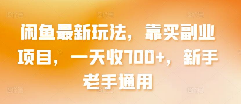 闲鱼最新玩法，靠买副业项目，一天收700+，新手老手通用【揭秘】-87副业网