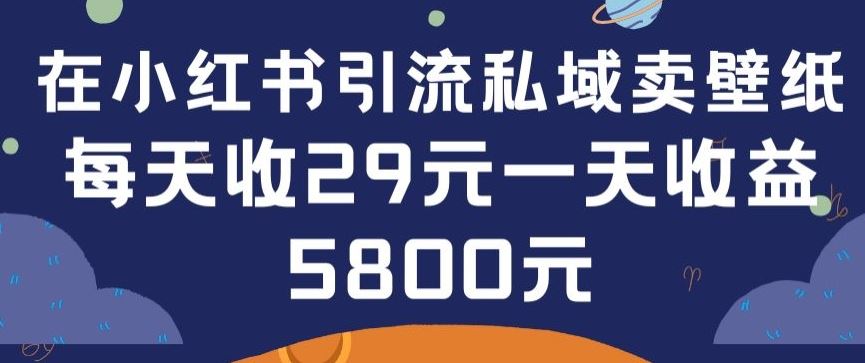 在小红书引流私域卖壁纸每张29元单日最高卖出200张(0-1搭建教程)【揭秘】-87副业网