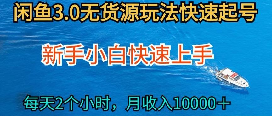 2024最新闲鱼无货源玩法，从0开始小白快手上手，每天2小时月收入过万【揭秘】-87副业网