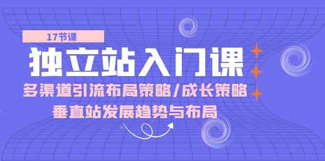 独立站入门课：多渠道引流布局策略/成长策略/垂直站发展趋势与布局-87副业网