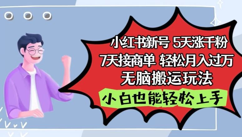 小红书影视泥巴追剧5天涨千粉，7天接商单，轻松月入过万，无脑搬运玩法【揭秘】-87副业网