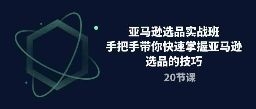 亚马逊选品实战班，手把手带你快速掌握亚马逊选品的技巧（20节课）-87副业网