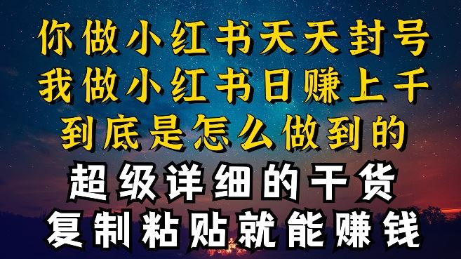 都知道小红书能引流私域变现，可为什么我能一天引流几十人变现上千，但你却频频封号违规被限流【揭秘】-87副业网