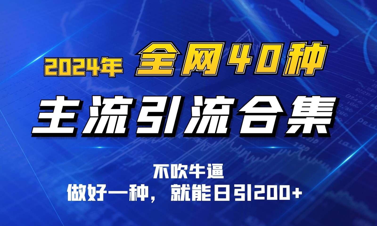 2024年全网40种暴力引流合计，做好一样就能日引100+-87副业网