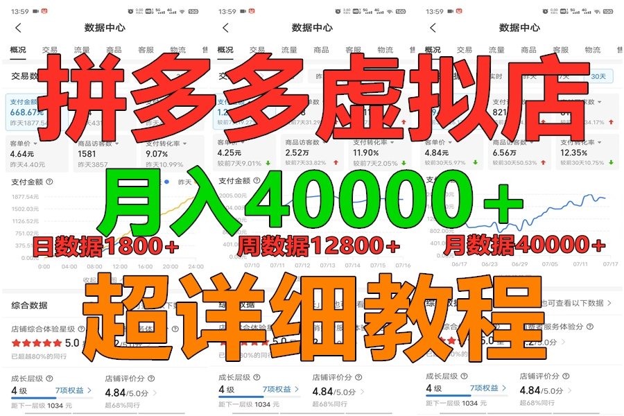 拼多多虚拟电商训练营月入40000+，全网最详细，你做你也行，暴利稳定长久-87副业网