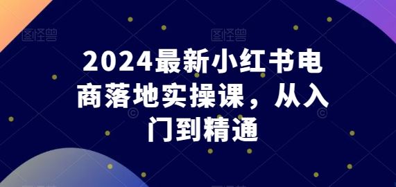 2024最新小红书电商落地实操课，从入门到精通-87副业网