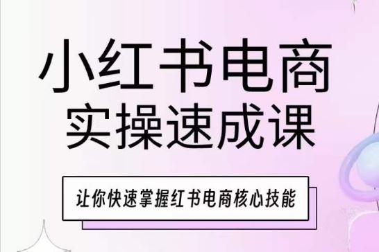 小红书电商实操速成课，让你快速掌握红书电商核心技能-87副业网