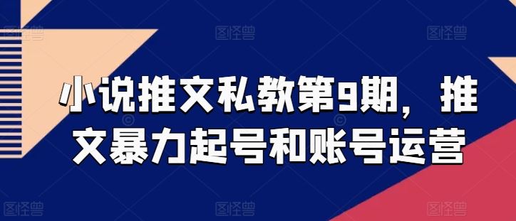 小说推文私教第9期，推文暴力起号和账号运营-87副业网