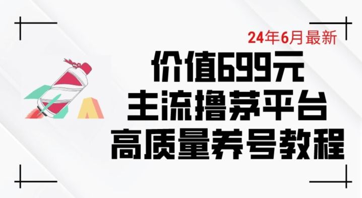 6月最新价值699的主流撸茅台平台精品养号下车攻略【揭秘】-87副业网