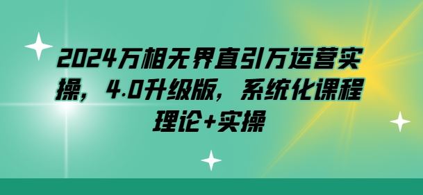 2024万相无界直引万运营实操，4.0升级版，系统化课程 理论+实操-87副业网