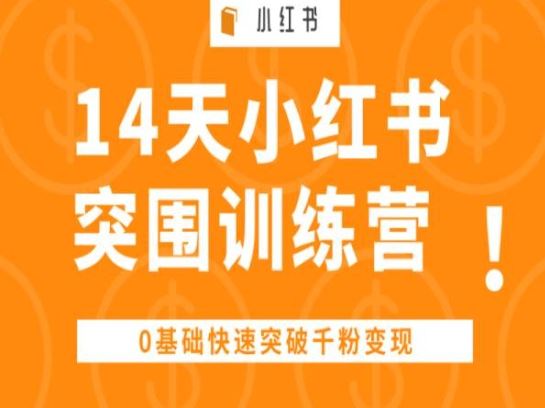 14天小红书突围训练营 ，0基础快速突破千粉变现-87副业网