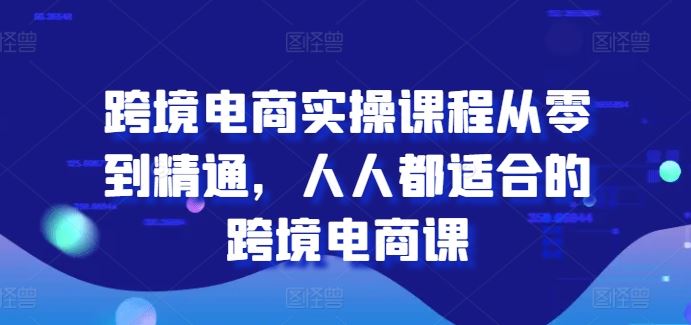 跨境电商实操课程从零到精通，人人都适合的跨境电商课-87副业网