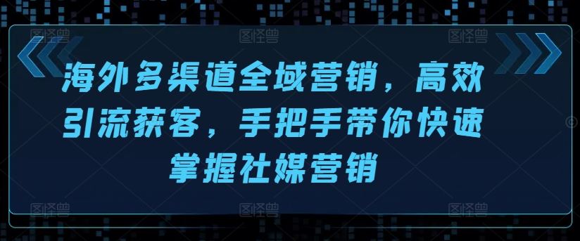 海外多渠道全域营销，高效引流获客，手把手带你快速掌握社媒营销-87副业网