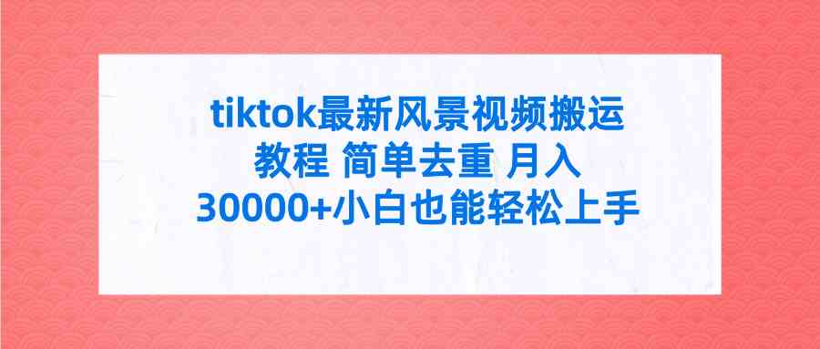 （9804期）tiktok最新风景视频搬运教程 简单去重 月入30000+附全套工具-87副业网