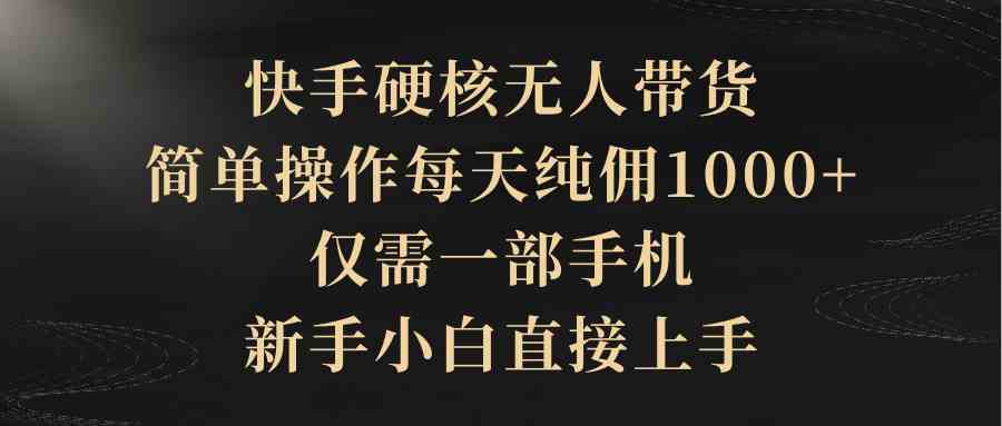 （9862期）快手硬核无人带货，简单操作每天纯佣1000+,仅需一部手机，新手小白直接上手-87副业网