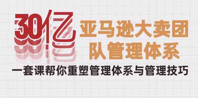 （10178期）30亿-亚马逊大卖团队管理体系，一套课帮你重塑管理体系与管理技巧-87副业网