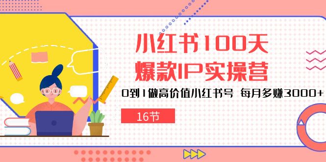 （10490期）小红书100天-爆款IP实操营，0到1做高价值小红书号 每月多赚3000+（16节）-87副业网