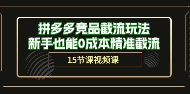 （10301期）拼多多竞品截流玩法，新手也能0成本精准截流（15节课）-87副业网