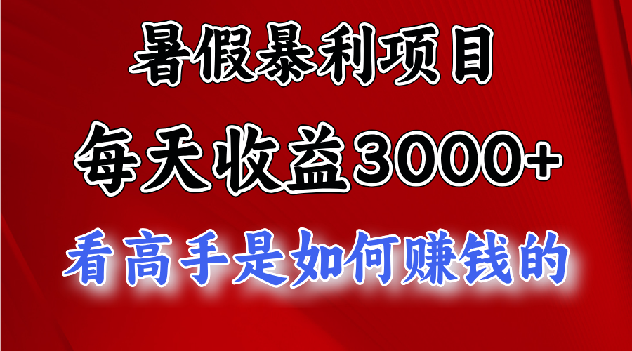 暑假暴力项目 1天收益3000+，视频号，快手，不露脸直播.次日结算-87副业网