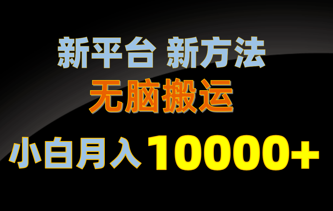 （10605期）新平台新方法，无脑搬运，月赚10000+，小白轻松上手不动脑-87副业网