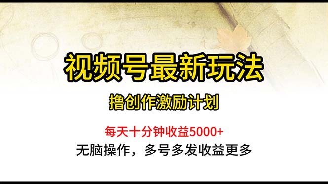 （10591期）视频号最新玩法，每日一小时月入5000+-87副业网