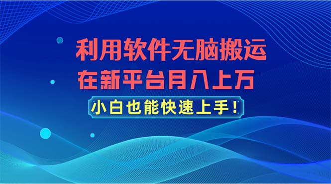 （11078期）利用软件无脑搬运，在新平台月入上万，小白也能快速上手-87副业网