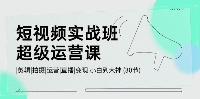 （10836期）短视频实战班-超级运营课，|剪辑|拍摄|运营|直播|变现 小白到大神 (30节)-87副业网