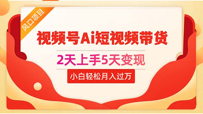 （10807期）2天上手5天变现视频号Ai短视频带货0粉丝0基础小白轻松月入过万-87副业网