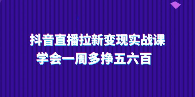 （11254期）抖音直播拉新变现实操课，学会一周多挣五六百（15节课）-87副业网