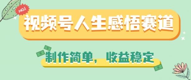 视频号人生感悟赛道，制作简单，收益稳定【揭秘】-87副业网