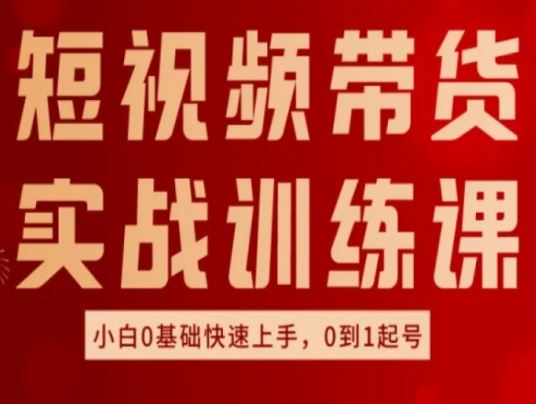 短视频带货实战训练课，好物分享实操，小白0基础快速上手，0到1起号-87副业网