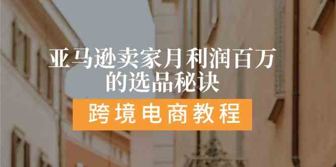 亚马逊卖家月利润百万的选品秘诀: 抓重点/高利润/大方向/大类目/选品易-87副业网