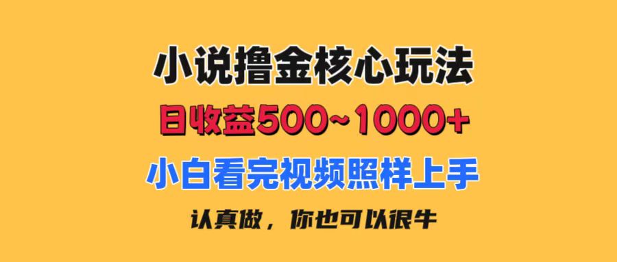 （11461期）小说撸金核心玩法，日收益500-1000+，小白看完照样上手，0成本有手就行-87副业网