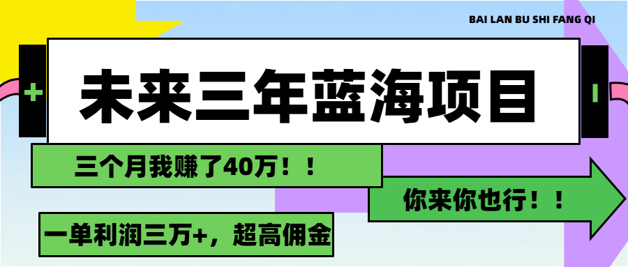 （11716期）未来三年，蓝海赛道，月入3万+-87副业网