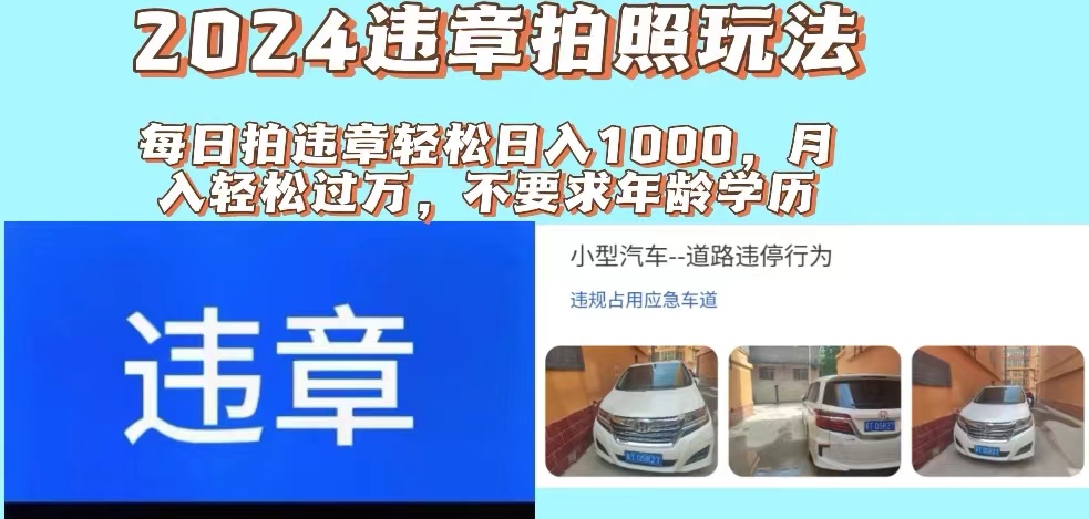 （11743期）2024违章拍照新玩法，推广躺赚+拍照赚钱双模式，日入1000+-87副业网