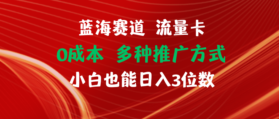 （11768期）蓝海赛道 流量卡 0成本 小白也能日入三位数-87副业网