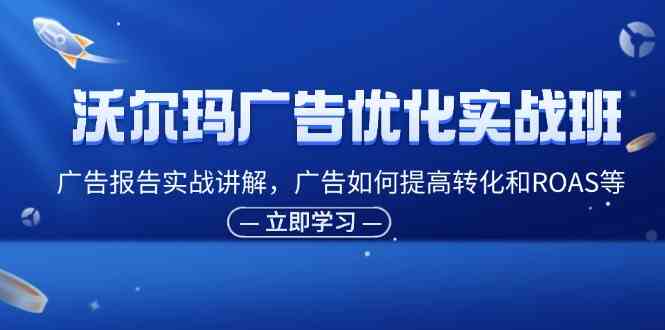 沃尔玛广告优化实战班，广告报告实战讲解，广告如何提高转化和ROAS等-87副业网