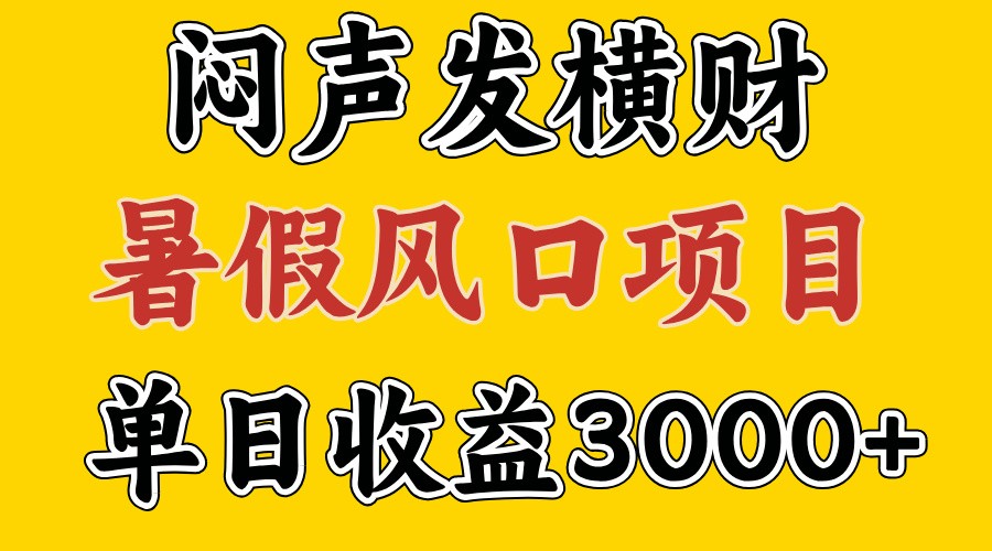 30天赚了7.5W 暑假风口项目，比较好学，2天左右上手-87副业网