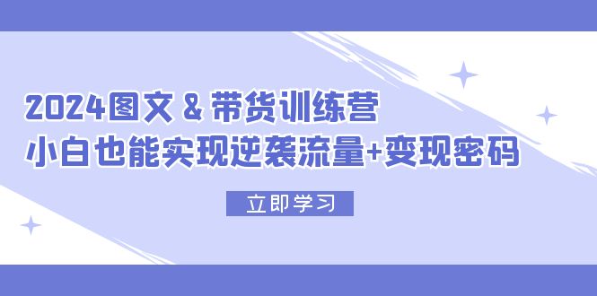 （12137期）2024 图文+带货训练营，小白也能实现逆袭流量+变现密码-87副业网