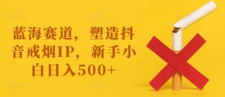 蓝海赛道，塑造抖音戒烟IP，新手小白日入500+【揭秘】-87副业网