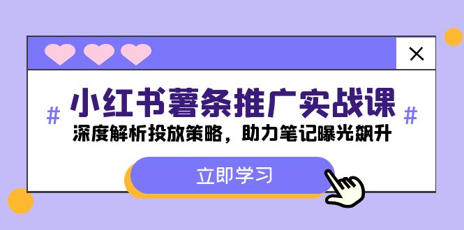 （12289期）小红书-薯 条 推 广 实战课：深度解析投放策略，助力笔记曝光飙升-87副业网