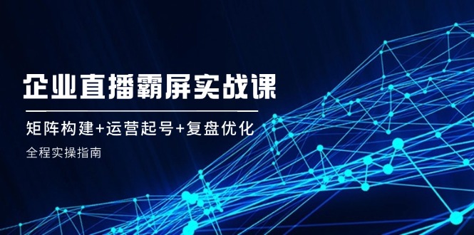 企业直播霸屏实战课：矩阵构建+运营起号+复盘优化，全程实操指南-87副业网