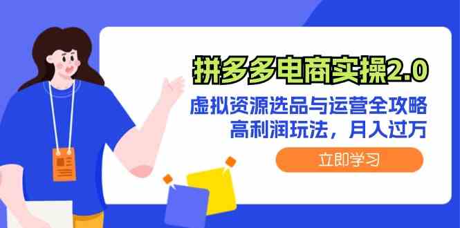 拼多多电商实操2.0：虚拟资源选品与运营全攻略，高利润玩法，月入过万-87副业网