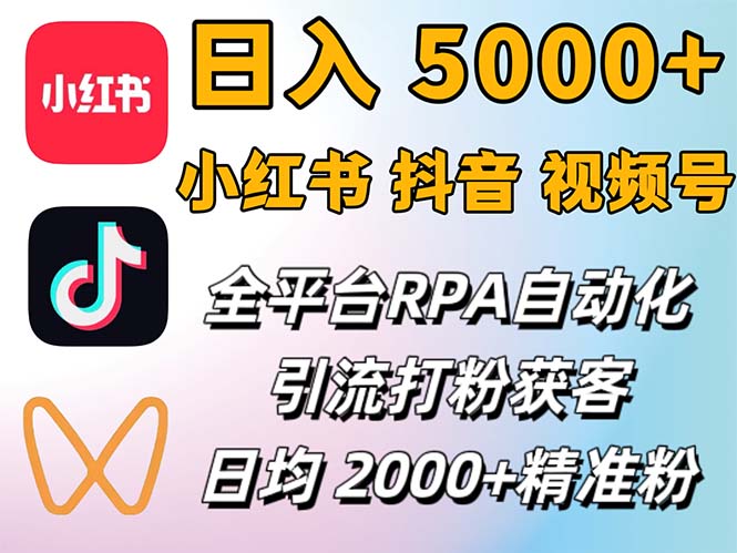 （12421期）小红书、抖音、视频号RPA全自动矩阵引流截流获客工具，日均2000+精准粉丝-87副业网