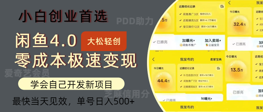 （12434期）闲鱼0成本极速变现项目，多种变现方式 单号日入500+最新玩法-87副业网