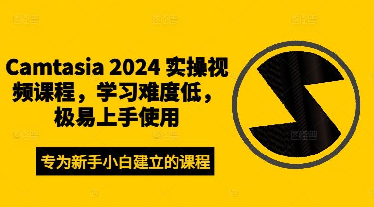 Camtasia 2024 实操视频课程，学习难度低，极易上手使用-87副业网