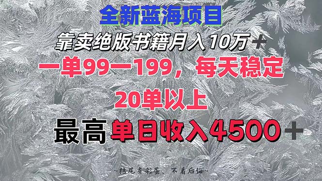 （12512期）靠卖绝版书籍月入10W+,一单99-199，一天平均20单以上，最高收益日入4500+-87副业网