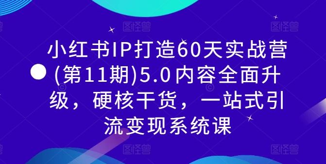 小红书IP打造60天实战营(第11期)5.0​内容全面升级，硬核干货，一站式引流变现系统课-87副业网