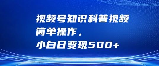 视频号知识科普视频，简单操作，小白日变现500+【揭秘】-87副业网