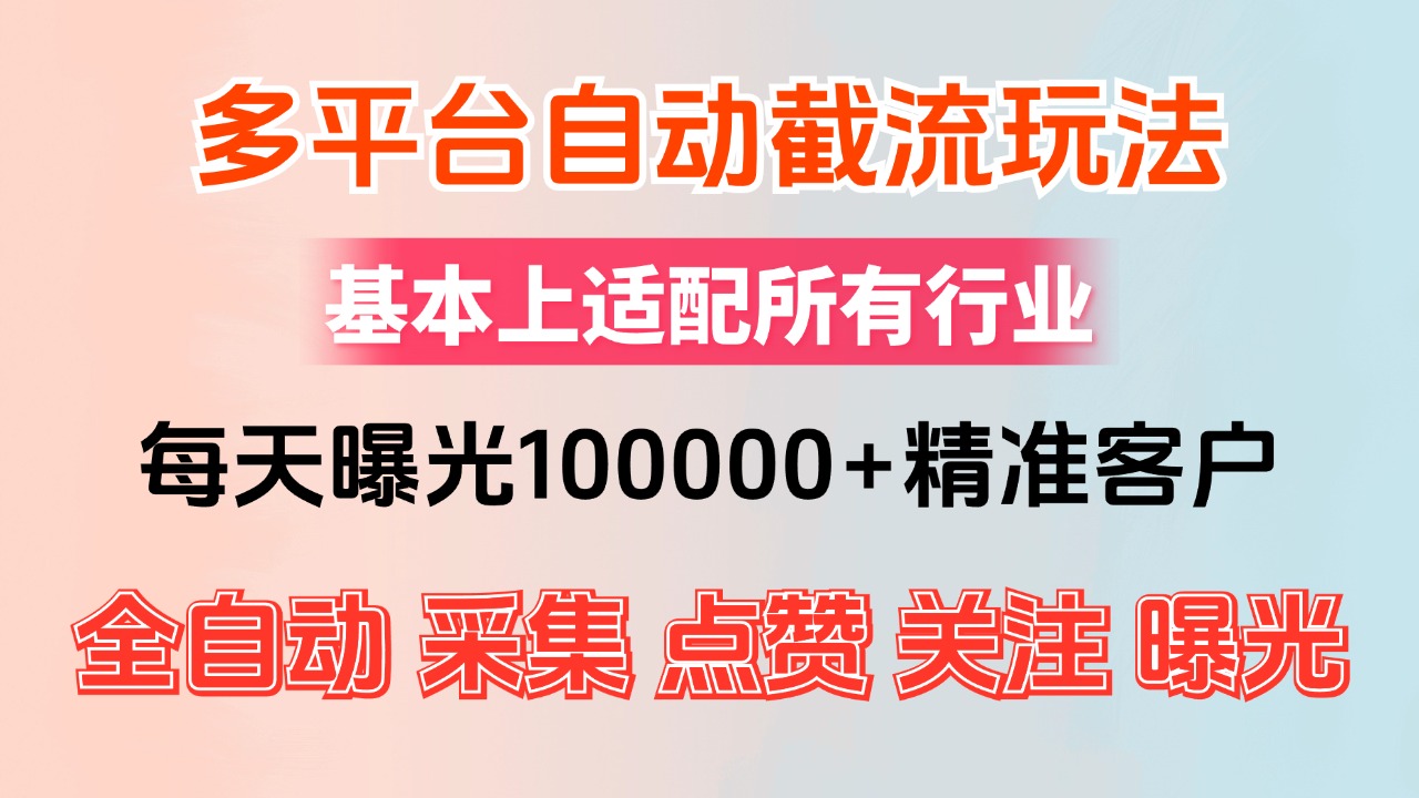 （12709期）小红书抖音视频号最新截流获客系统，全自动引流精准客户【日曝光10000+…-87副业网